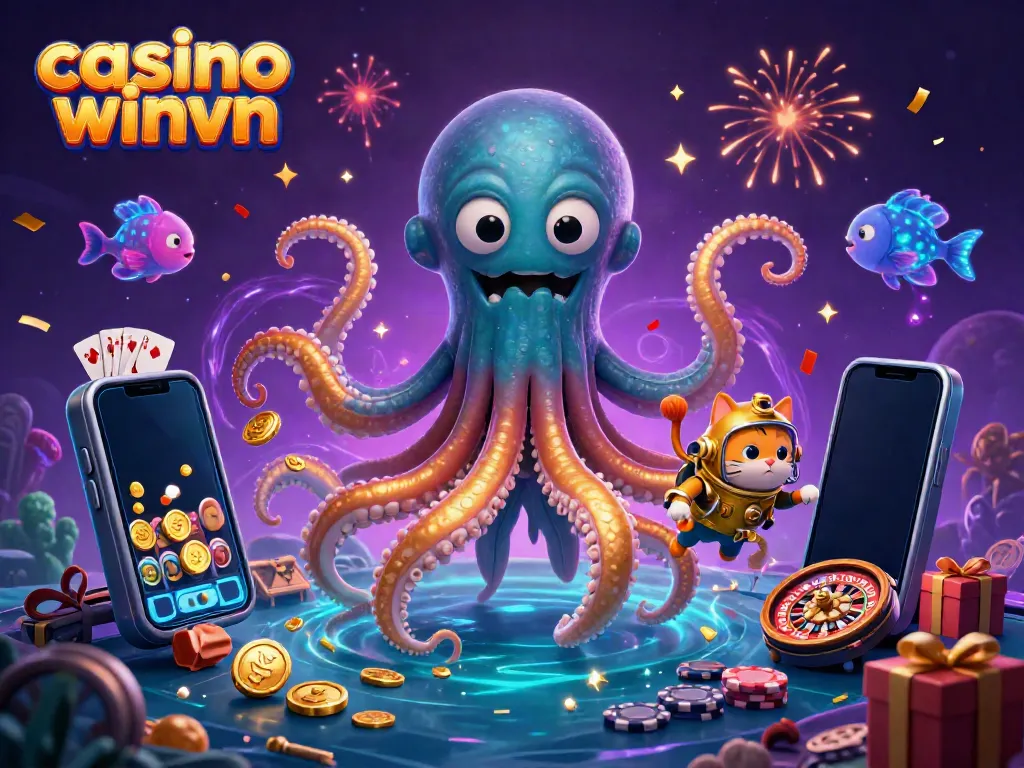 Experience thrilling gameplay with casino winvn featuring a kraken, diving cat, and underwater treasures.