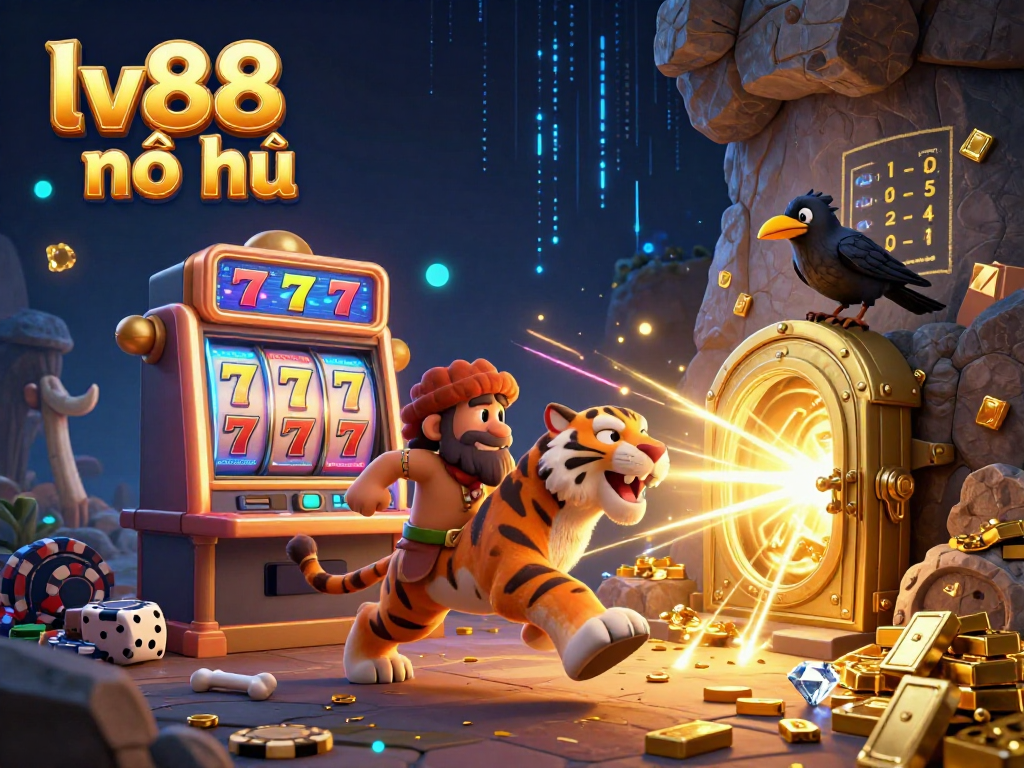 Experience the thrill of lv88 nổ hũ in a vivid 3D slot casino with exciting characters and treasures.