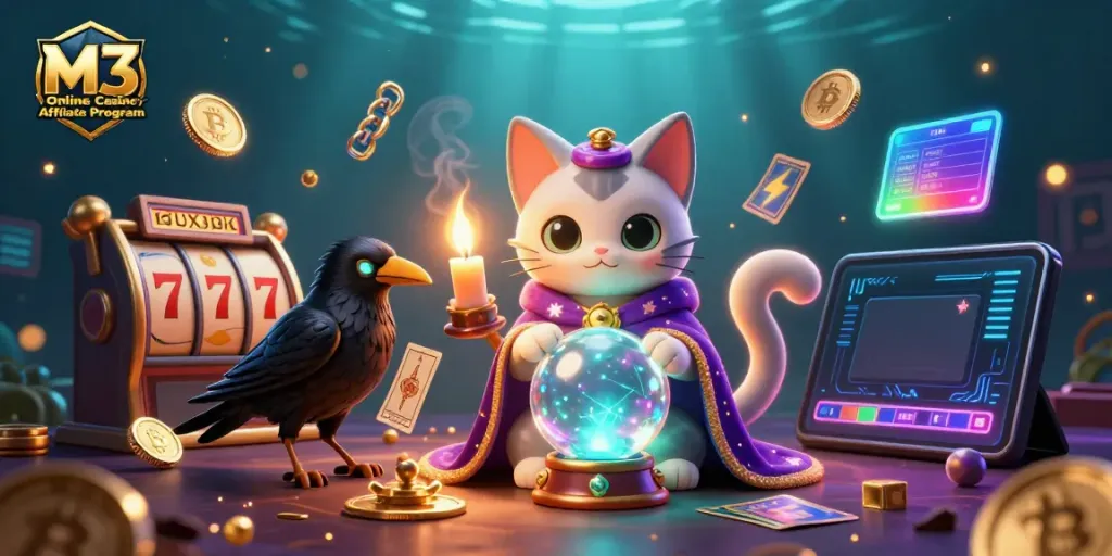 Engage with the M3 Online Casino Affiliate Program to explore vibrant casino action in a mystical 3D world.