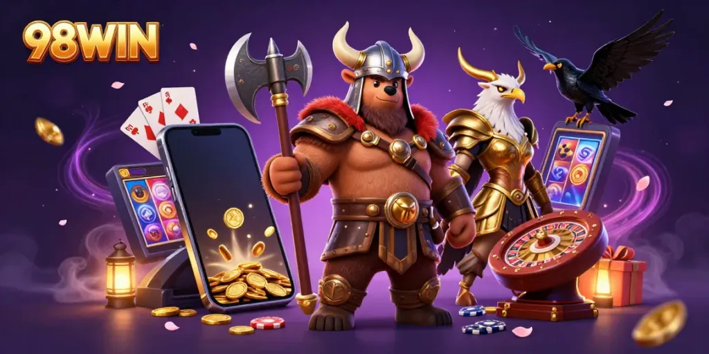 Experience thrilling gameplay at 98WIN with dynamic casino elements and engaging characters.