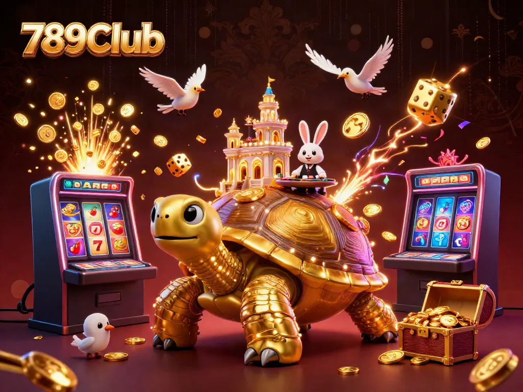 Experience thrilling gameplay at 789Club with a vibrant digital casino scene featuring golden rewards.