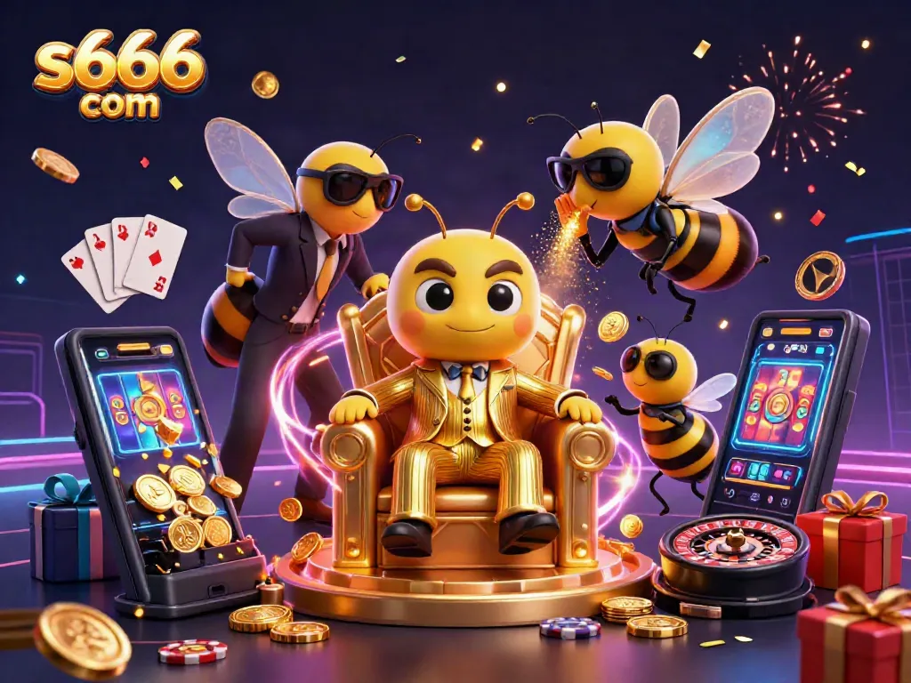 Engage with dynamic gameplay at s666 com, featuring a colorful slot game in a vibrant casino scene.