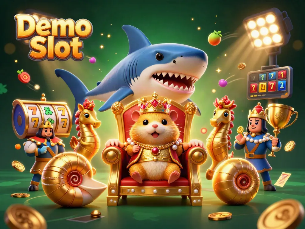 Try your luck with the Demo Slot featuring vibrant 3D characters and casino elements spinning around!