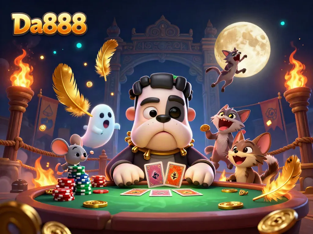 Da888 captivates players with vibrant casino action featuring cartoon characters and dynamic elements.