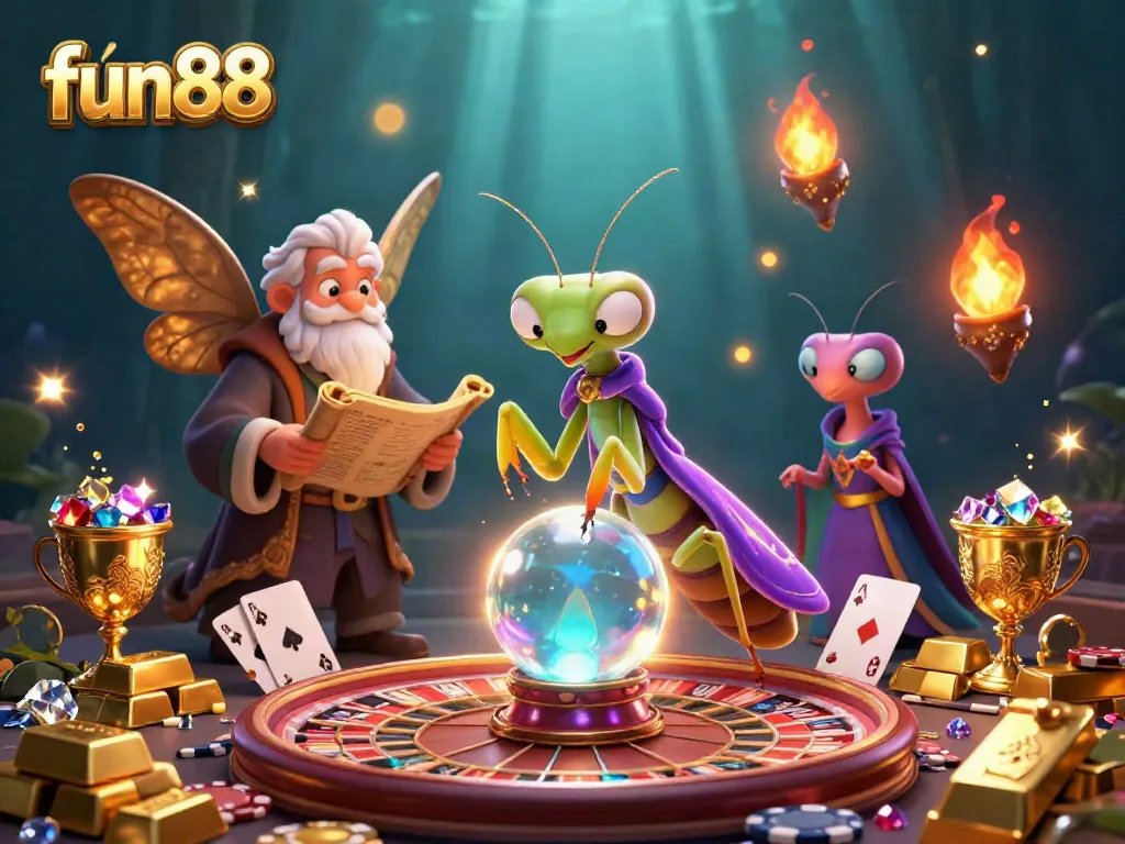 Experience the fun88 online casino vibe with a mystical fortune teller and fortune-laden treasures.