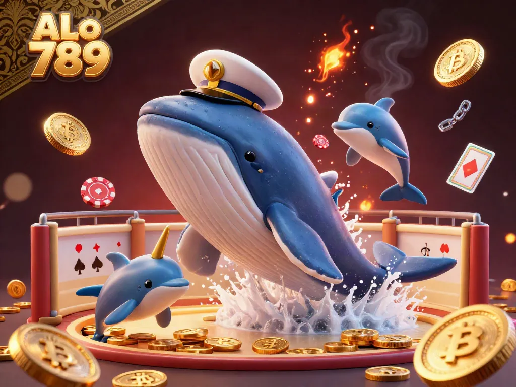 Experience the excitement of ALo 789 with cockfighting action featuring a giant whale and playful dolphins!