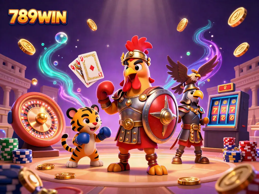Experience the exciting 789WIN gameplay with vibrant characters and energetic casino elements.